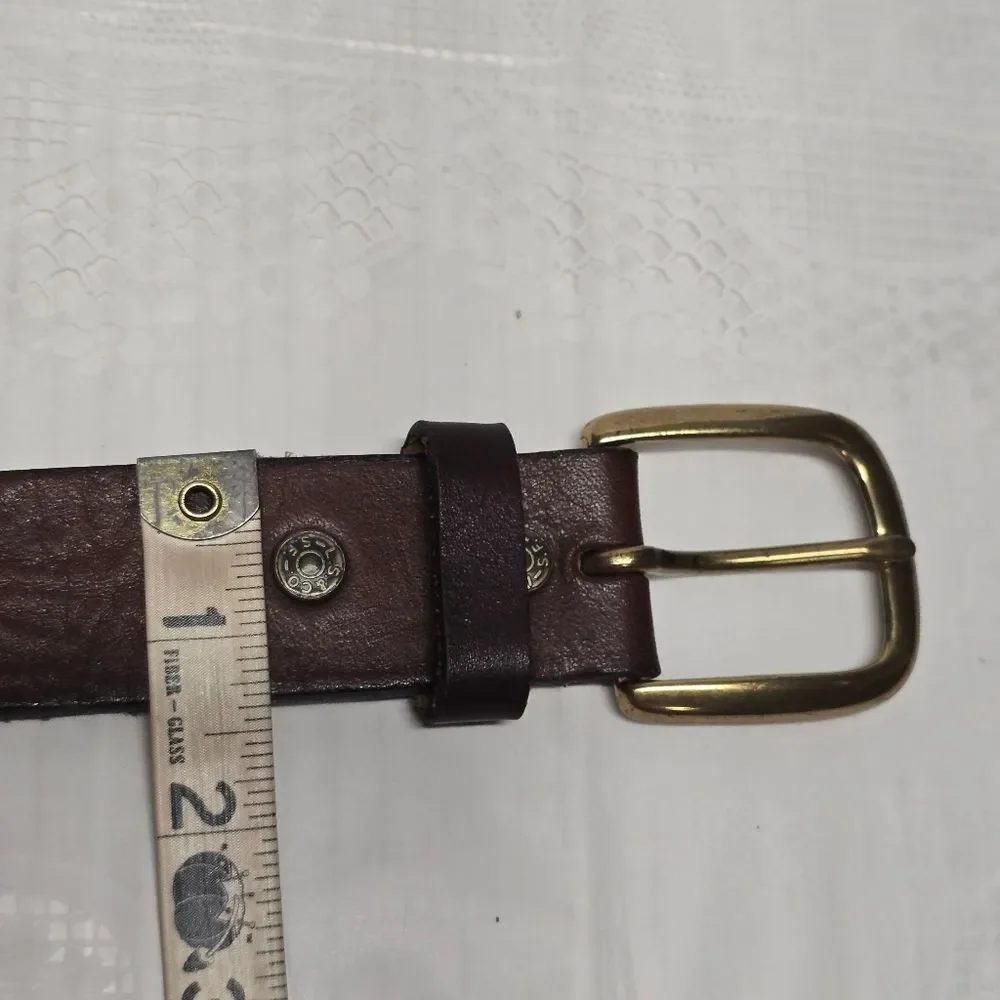 Levis Mens Full Grain Brown Genuine Leather Belt Size 44 Vintage Made In USA